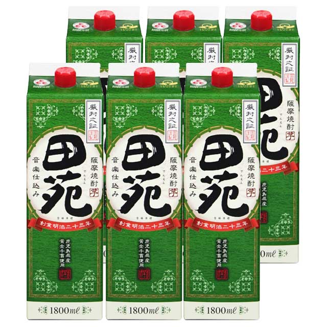 【送料無料】田苑 パック 25度 1800ml×6本 芋焼酎 田苑酒造
