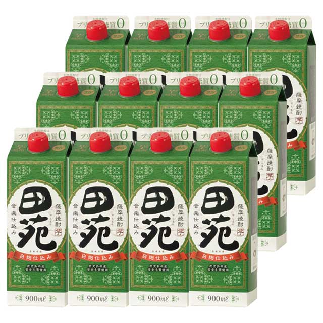【送料無料】田苑 パック25度 900ml×12本 白麹 芋焼酎 田苑酒造