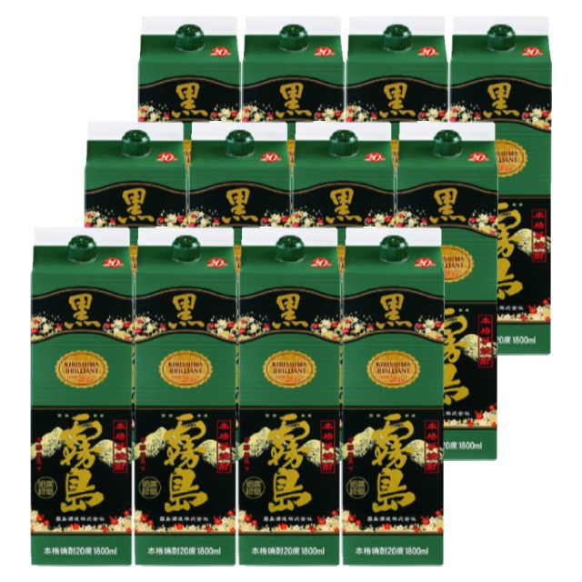 【送料無料】黒霧島 20度 パック 1800ml×12本セット 芋焼酎 霧島酒造