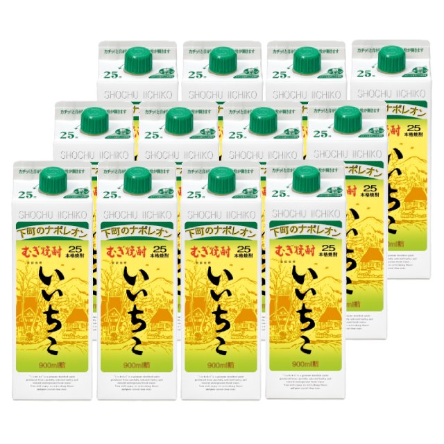 【送料無料】いいちこ パック 25度 900ml×12本 麦焼酎 三和酒類