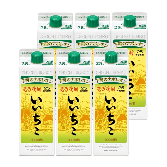 【送料無料】いいちこ パック 25度 900ml×6本 麦焼酎 三和酒類 大分県