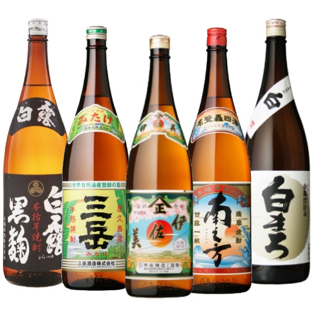 【送料無料】プレミアム焼酎 伊佐美・三岳が入ったお得なセット！伊佐美・三岳・南之方・白露 黒・白まろ 25度 1800ml×各1本 計5本