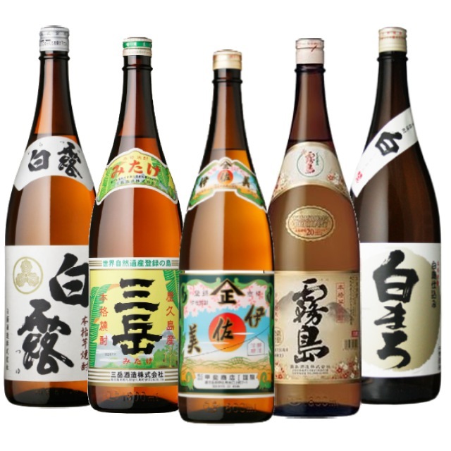 【送料無料】プレミアム焼酎 伊佐美・三岳が入ったお得なセット！伊佐美・三岳・霧島 宮崎限定・白露・白まろ 25度 1800ml×各1本 計5本
