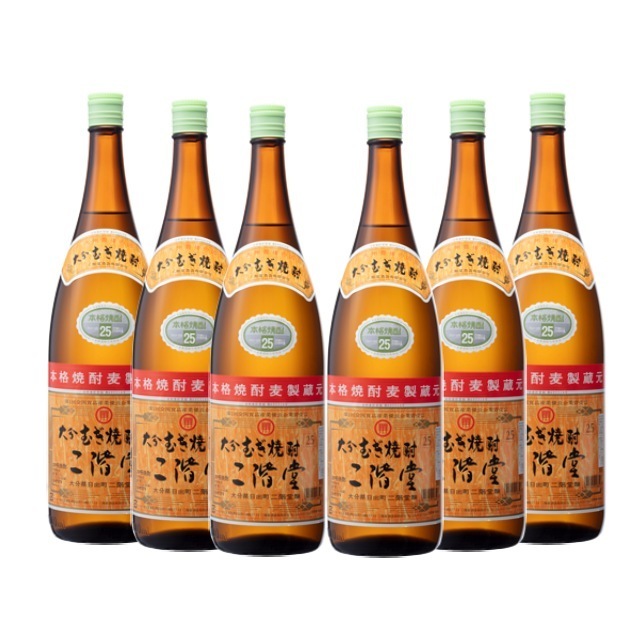 【送料無料】二階堂 25度 1800ml×6本 麦焼酎 二階堂酒造 大分県