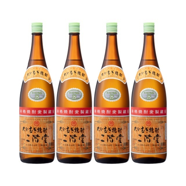 【送料無料】二階堂 25度 1800ml×4本 麦焼酎 二階堂酒造 大分