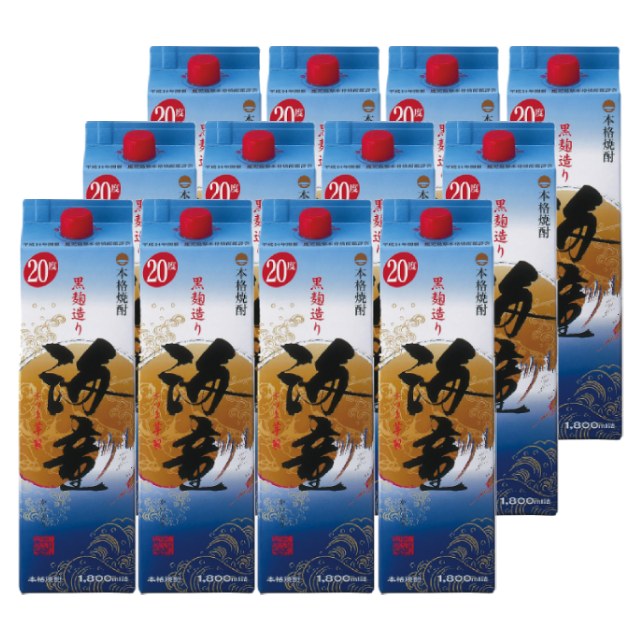 【送料無料】海童(かいどう) 黒麹 パック 20度 1800ml×12本 芋焼酎 濱田酒造 鹿児島