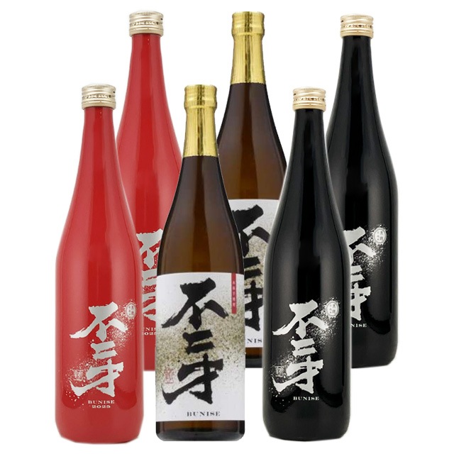 【送料無料】不二才（ぶにせ)・RED・BLACK 25度 720ml×各2本 計6本 芋焼酎 佐多宗二商店