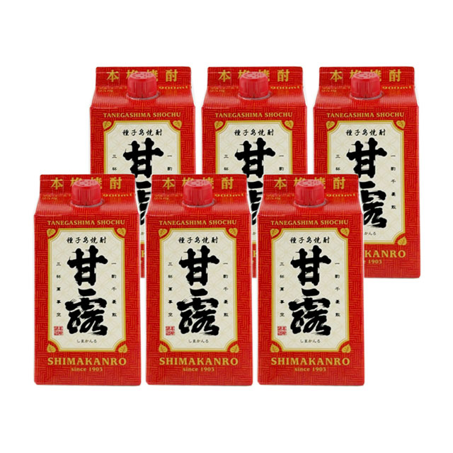 【送料無料】しま甘露 25度 パック 900ml×6本 芋焼酎 種子島 高崎酒造