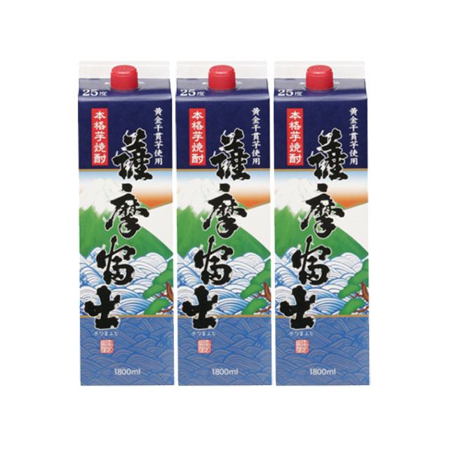 【送料無料】薩摩富士 パック 25度 1800ml×3本セット 芋焼酎 濱田酒造