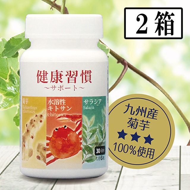 キトサン食品　菊芋＆水溶性キトサン＆サラシア　１８０粒×２箱　送料無料 産地直送 同梱・代引不可　菊芋 イヌリン 水溶性キトサン  エイジングケア