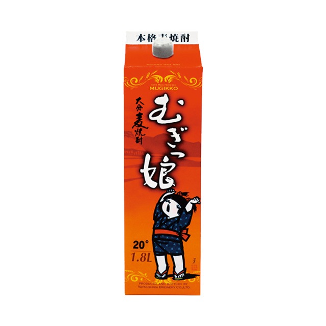 大分むぎっ娘 20度 パック 1800ml 麦焼酎 八鹿酒造 大分県