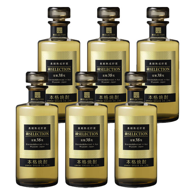 【送料無料】綾セレクション 38度 720ml×6本 化粧箱入 麦焼酎 雲海酒造