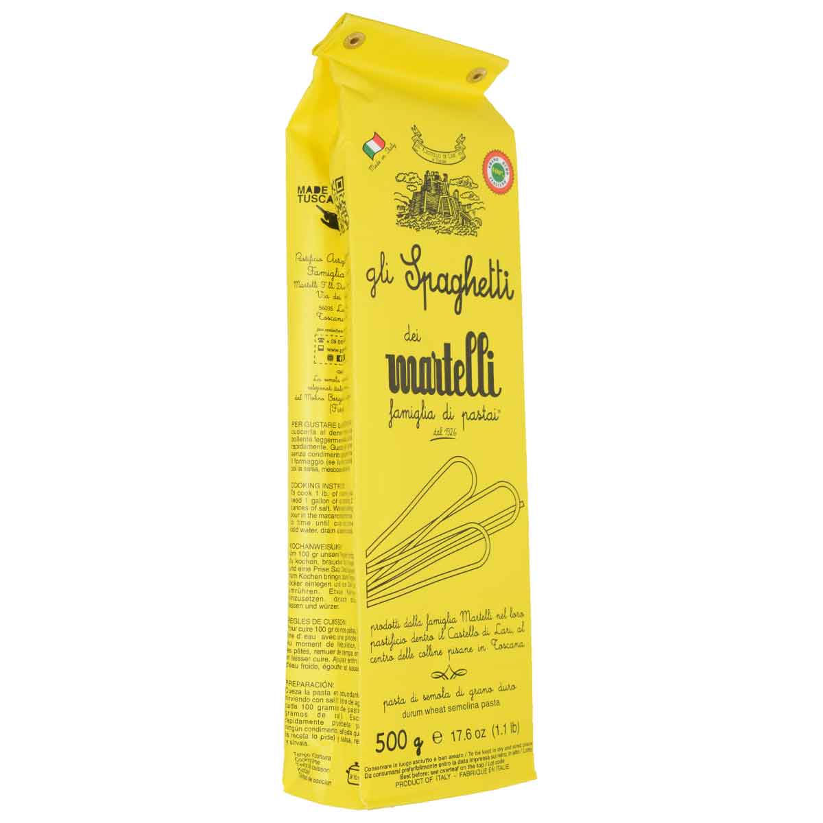 ［2.0ｍｍ］［マルテッリ］ スパゲッティ 500ｇ ブロンズダイス製法 イタリア・トスカーナ州ラーリ