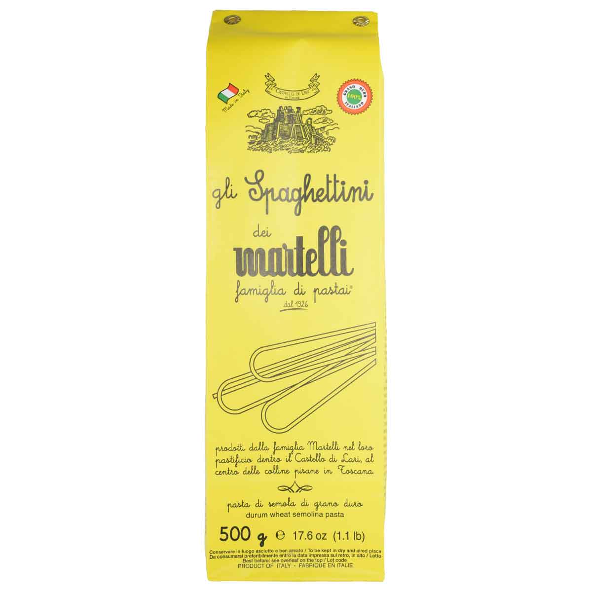 ［スパゲッティーニ］［1.6mm］ マルテッリ 500g イタリア・トスカーナ州ラーリ
