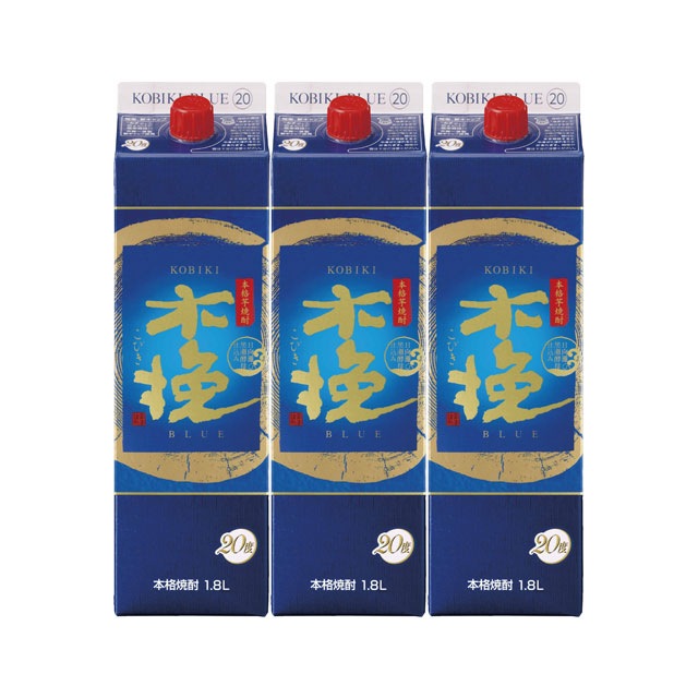 【送料無料】木挽BLUE 20度 パック 1800ml×3本 芋焼酎 雲海酒造