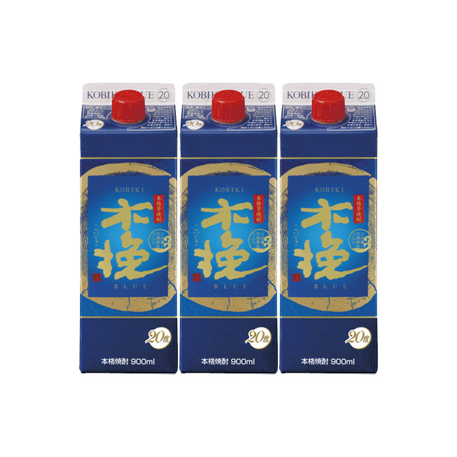 【送料無料】木挽BLUE 20度 パック 900ml×3本 芋焼酎 雲海酒造