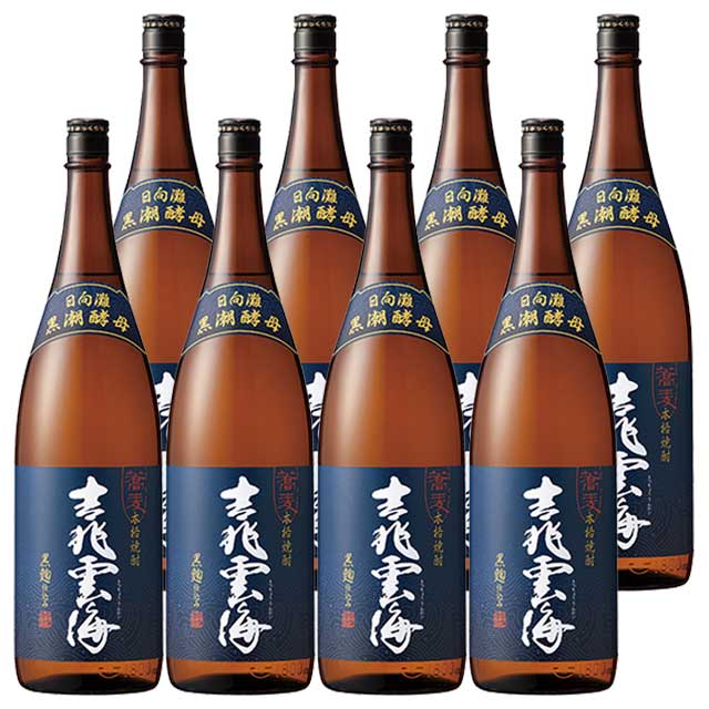【送料無料】吉兆雲海 黒麹仕込み 25度 1800ml×8本 そば焼酎 雲海酒造