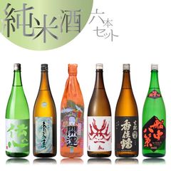 純米酒　1升瓶　六本セット　1800ml×6本　人気の日本酒 飲み比べセット 辛口 飲み比べ セット 飲食店 集客 居酒屋 レストラン プロが選ぶ プロ向け商品　伝心 阿桜 開運 百十郎 香住鶴 船中八策】【業務店様必見！即販売可能のPOP付き！】