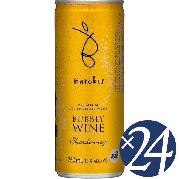 バロークス 缶ワイン　プレミアム バブリー シャルドネ/バロークス　250ml×24本 (スパークリングワイン)【まとめ買い】(ギフト対応不可）