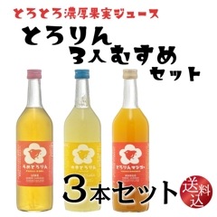 【送料込】ノンアルコール　フリーダ0.00％　とろりん3人娘セット　うめとろりん　ゆずとろりん　とろりんマンゴー　3本セット 720ml × 3本 濃厚 ジュース 柚子 梅 完熟 モクテル ソーダ割り 果肉入り とろとろ スムージー