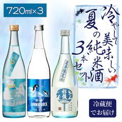 【クール便送料込】【2025年】ワンランク上の高級酒 冷やして美味しい 夏の 純米酒 4合瓶 飲み比べ 3本 セット 720ml×3本（ 日本酒 ） 越の誉 如空 銀盤 季節 旬 夏 すっきり 涼しげ 冷酒 辛口 父の日