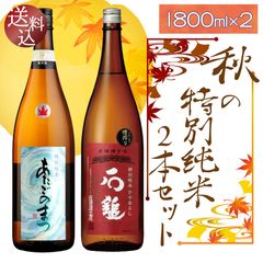 【送料込】【2025年】 まろやか美味しい 秋の 特別純米酒 一升瓶 飲み比べ 2本 セット 1800ml×2本（ 日本酒 ） ワンランク上の高級酒　石鎚　愛宕の松　あたごのまつ 季節 旬 秋 熟成 熱燗 冷酒 辛口 敬老の日