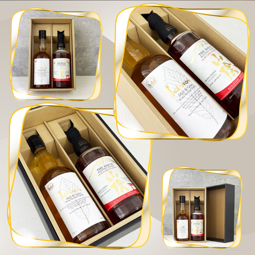 【送料込】ギフト6大特典【お中元ギフト・選べる熨斗・黒箱】イチローズモルト　ホワイトラベル　山陰 バーボンバレル　ギフトセット　700ml×2本　のし ギフト お中元 お歳暮 敬老の日 父の日 母の日 プレゼント 贈り物 人気商品 国産ウイスキー 上司