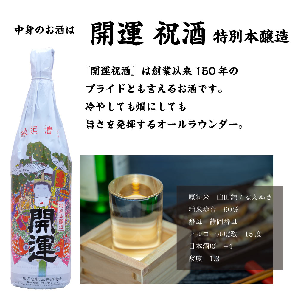 【送料込】開運 祝酒 特別本醸造 一升角樽/土井酒造場　1800ml (地酒) つのだる ツノダル 祝樽 菰樽 樽酒 結婚式 結納 年末年始 御祝 贈答酒 ミニ樽 熨斗 のし対応