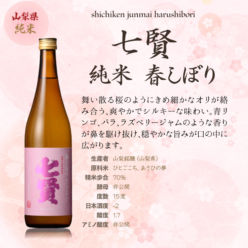 【送料込】【2026年】ワンランク上の高級酒 春の味覚と合わせる 春しぼり 純米酒 4合瓶 飲み比べ 3本 セット 720ml×3本（ 日本酒 ） 七賢 萬歳楽 酔心 季節 旬 春 しぼりたて 花見酒 冷酒 スッキリ 辛口 新酒