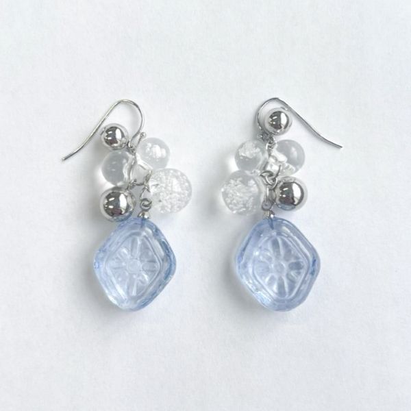 サクマドロップス　ピアス（クリアブルー）