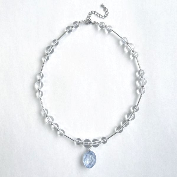 サクマドロップス　ネックレス（クリアブルー）