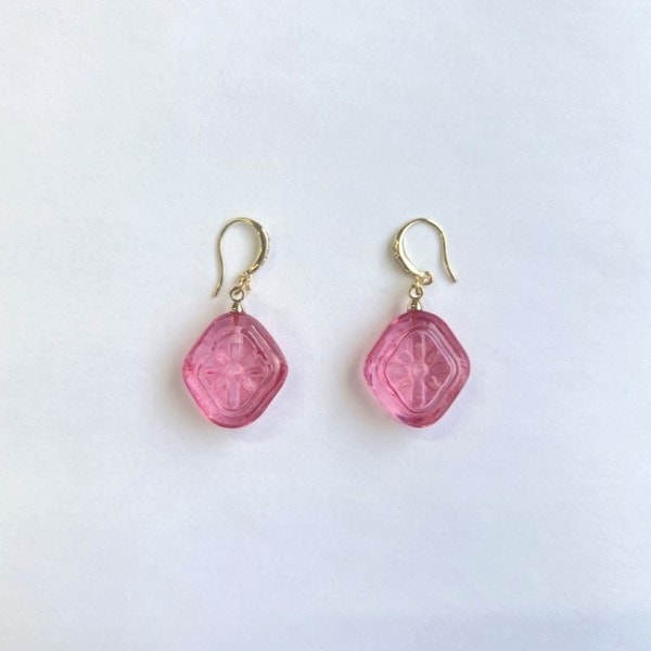 サクマドロップス　ピアス（クリアレッド）