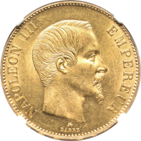 1859年 フランス 10フラン金貨 ナポレオン3世 NGC XF 45 1859年 フランス 10フラン金貨 ナポレオン3世 NGC XF 45（Yahoo
