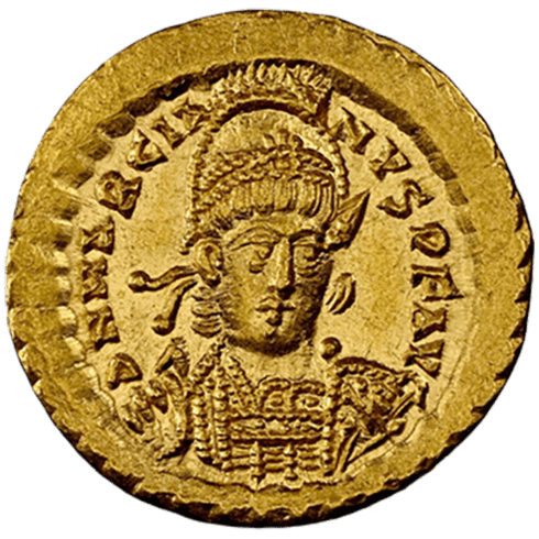 ChMS 高鑑定】東ローマ帝国 ソリダス金貨 450-457年 マルキアヌス帝