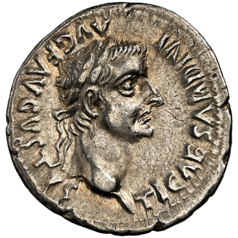 ChXF】バイブル・ペニー ローマ帝国 ティベリウス帝 デナリウス銀貨 36