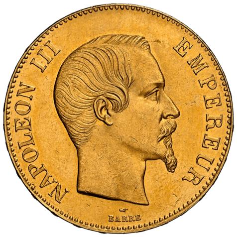 準最高鑑定 MS64+(プラス)】フランス 100フラン金貨 1858年A