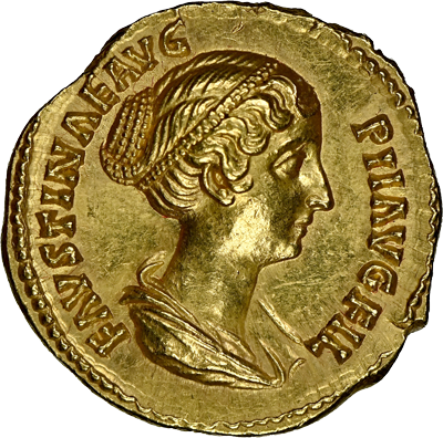 MS・Fine Style】古代ローマ 小ファウスティナ 147-175/6年 アウレウス