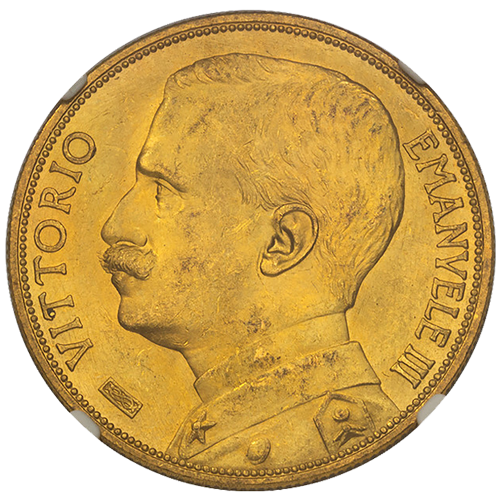 MS62+】イタリア 100リレ金貨 豊穣の女神 1912年R ヴィットーリオ