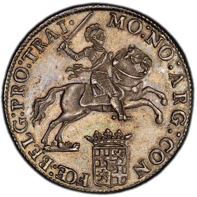 MS62】シルバーライダー 1791年 オランダ ユトレヒト ドゥカトン銀貨