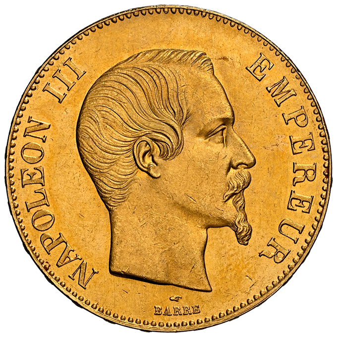 準最高鑑定 MS64+(プラス)】フランス 100フラン金貨 1858年A