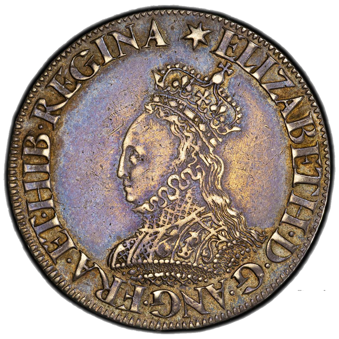 希少 AU50】英国 シリング銀貨 1560-61年（☆）エリザベス1世 ロンドン