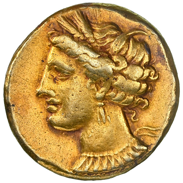 ChVF】カルタゴ エレクトラム・スターテル貨 紀元前320-270年頃 タニト