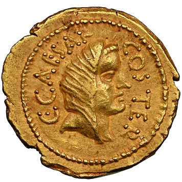 AU鑑定フルカウント】古代ローマ ジュリアス・シーザー アウレウス金貨