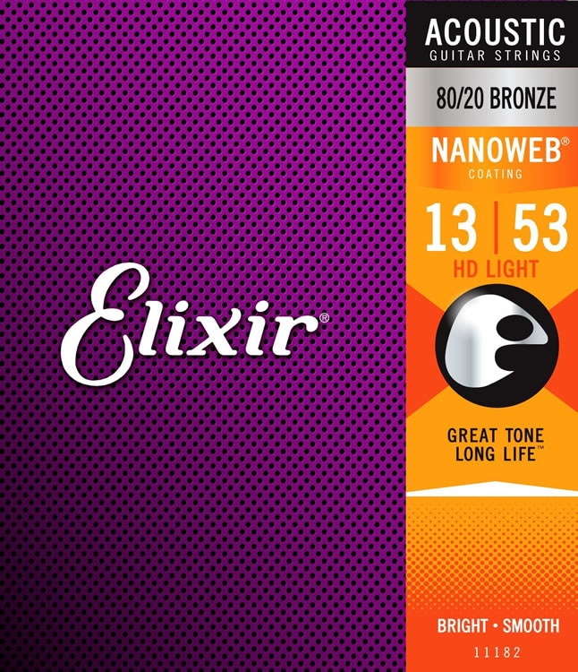 Elixir エリクサー アコースティックギター弦 ナノウェブ HD Light [.013-.053] #11182 【国内正規品】【ゆうパケット対応】