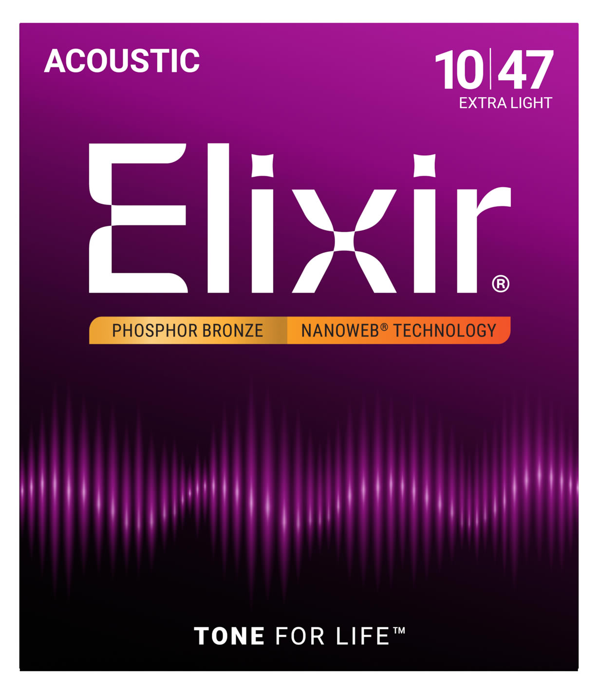 Elixir エリクサー アコースティックギター弦 ナノウェブ Extra Light [.010-.047] #16002【フォスファーブロンズ弦】 【国内正規品】【ゆうパケット対応】