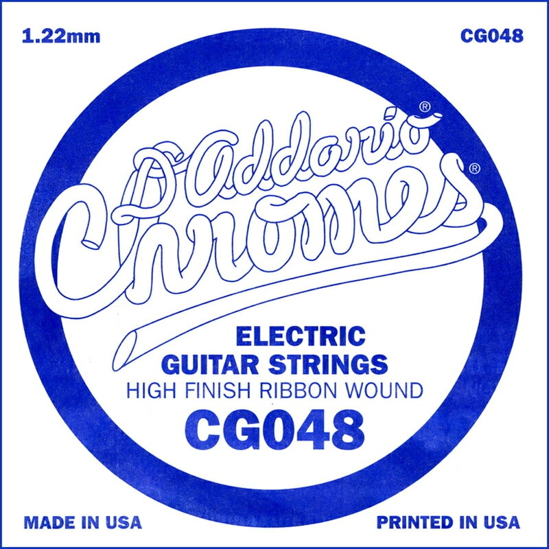 D'Addario エレキギター バラ弦 5本セット CG048  Chromes Flat Wound【daddario ダダリオ エレキ弦 cg-048】【ゆうパケット対応】