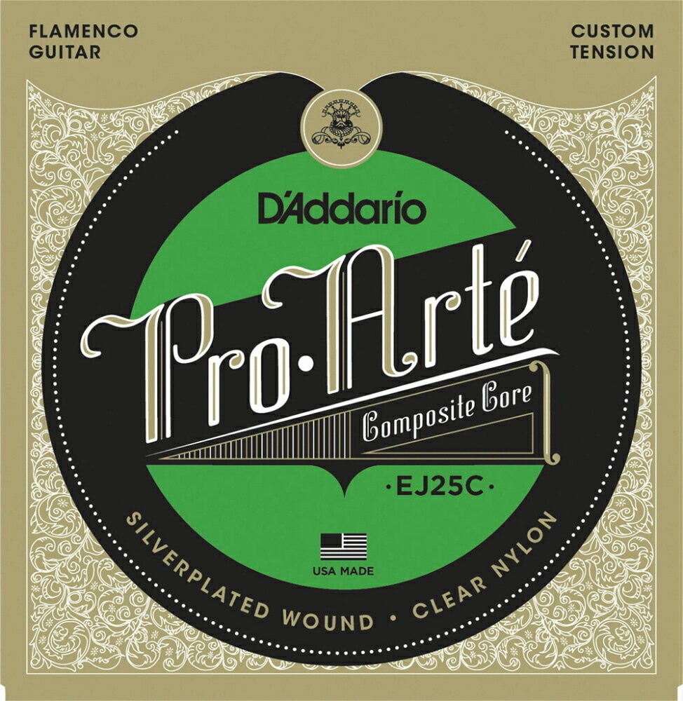 D'Addario ダダリオ クラシックギター弦 EJ25C/クリアー (フランメンコ)