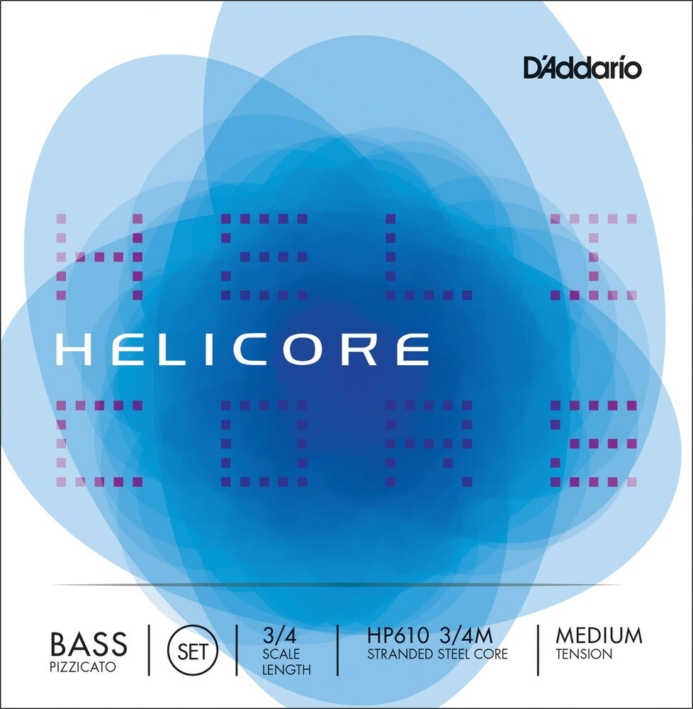 D'Addario ウッドベース弦 HP610 3/4M Helicore Pizzicato Bass Strings / SET-MED (セット弦/ミディアム)【ダダリオ daddario コントラバス】