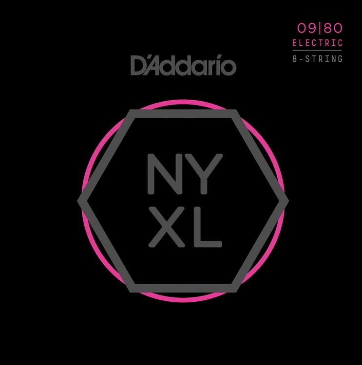 D'Addario ダダリオ 8弦用エレキギター弦 NYXL0980 Nickel Wound 8-String Electric Guitar Strings Super Light 09-80 [daddario エレキ弦 NYXL-0980]【ゆうパケット対応】