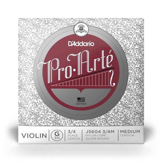 D'Addario バイオリン弦 J5604 3/4M PROARTE G線 バラ弦 3/4スケール ミディアムテンション [daddario ダダリオ ヴァイオリン弦]【ゆうパケット対応】